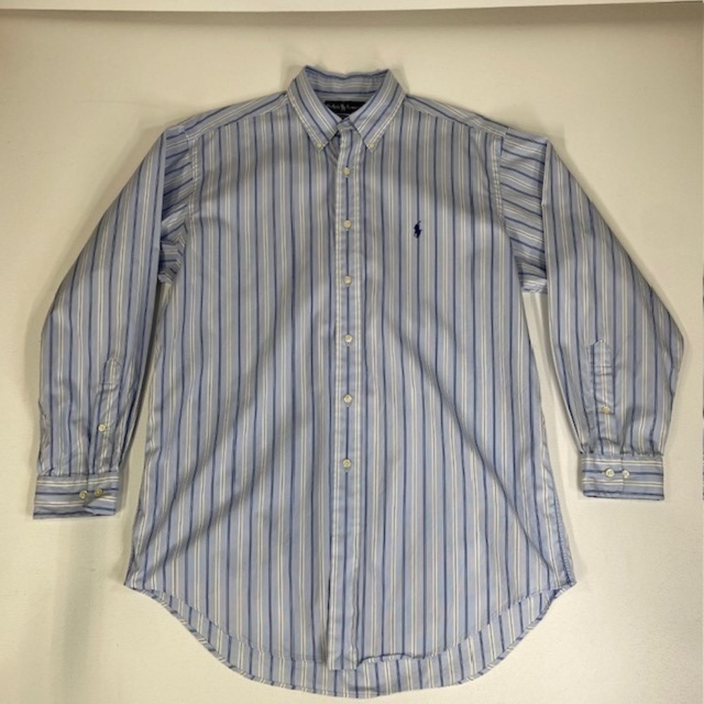 Ralph Lauren Striped Button Down Shirt Classic Fit Long‎ Sleeve Size 16